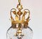 Empire Carved Glass and Gilded Bronze Lantern with Crown and Swans, 1890s 5