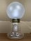 Mid-Century Art Deco Pilz Tischlampe aus Wirbelglas und Messing 12