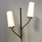 French Tripod Floor Lamp with 2 Glass Shades attributed to Arlus, 1950s 5