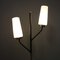French Tripod Floor Lamp with 2 Glass Shades attributed to Arlus, 1950s, Image 3