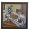 École d'Artiste Espagnole, Nature Morte avec Fruit & Vase à Fleurs, 1980s, Huile sur Toile, Encadrée 1