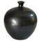 Black Wrought Iron Vase with Black Glaze, France, 1950s 1