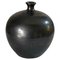 Schwarze Vase aus Schmiedeeisen mit schwarzer Glasur, Frankreich, 1950er 1