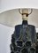 Grande Lampe de Bureau en Grès Vernie Bleue attribuée à Bodil Marie Nielsen, Danemark, 1960s 5