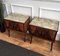 Italian Art Deco Walnut Bedside Tables with Glass Tops, 1950s, Set of 2 5