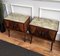 Italian Art Deco Walnut Bedside Tables with Glass Tops, 1950s, Set of 2, Image 5