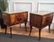 Italian Art Deco Walnut Bedside Tables with Glass Tops, 1950s, Set of 2 6