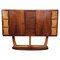 Italian Art Deco Style Turning Door Dry Bar Cabinet in Burl Walnut, 1960s, Image 1