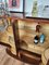 Mueble bar italiano estilo Art Déco con puerta giratoria de nogal nudoso, años 60, Imagen 5