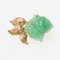 Broche en Or Jaune 18 Carats avec Jade Vert, 1960s 7