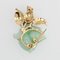 Broche en Or Jaune 18 Carats avec Jade Vert, 1960s 11