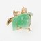 18 Karat Yellow Gold Brooch with Green Jade, 1960s 3