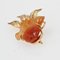 19 Karat Gelbgold Brosche mit Orange Jade, 1960er 4