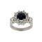 18 Karat Gold Ring with Diamonds and Natural Sapphire, Image 1