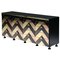 Credenza Hollywood Regency in vetro acrilico e ottone, Immagine 1