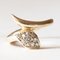 14 Karat Gold Snake Ring with Diamond, 1070s 1