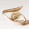 Anello a forma di serpente in oro 14 carati con diamante, anni '70, Immagine 7