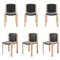 Chairs 300 in Wood and Kvadrat Fabric by Joe Colombo for Karakter, Set of 6 1