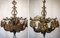 Bronze and Brass Chandeliers in the style of Guada, Set of 2 1