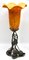Französische Jugendstil Lampe aus Schmiedeeisen mit Glasschirm, 1920er 7