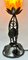 Französische Jugendstil Lampe aus Schmiedeeisen mit Glasschirm, 1920er 4