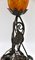 Französische Jugendstil Lampe aus Schmiedeeisen mit Glasschirm, 1920er 8
