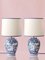Blue and White Table Lamps from Delftware, Set of 2 1