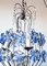 Lámpara de araña italiana vintage con flores de vidrio, años 40, Imagen 5