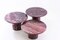 Italian Burgundy Coffee Tables in Marble, 1970s, Set of 3 13