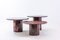 Italian Burgundy Coffee Tables in Marble, 1970s, Set of 3 2
