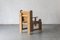 Brutalist Pine and Leather Easy Chair, 1970s, Image 3