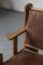 Fauteuil Brutaliste en Pin et Cuir, 1970s 7