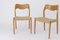 Vintage 71 Stühle aus Eiche von Niels Møller, 1950er, 2er Set 2