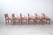 Mid-Century Wooden and Velvet Chairs, 1960s, Set of 6, Image 11