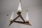 Lámpara de araña italiana de tres luces, años 60, Imagen 4