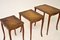 Antique French Nesting Tables with Leather Top, 1920s, Set of 3 4