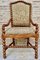 Antique Louis XIV Style Hand-Carved Armchair in Walnut and Cherry, 1890s 1