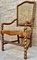 Antique Louis XIV Style Hand-Carved Armchair in Walnut and Cherry, 1890s, Image 3