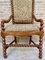 Antique Louis XIV Style Hand-Carved Armchair in Walnut and Cherry, 1890s 4