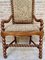 Antique Louis XIV Style Hand-Carved Armchair in Walnut and Cherry, 1890s, Image 4