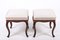 Stools in Mahogany and Canvas, Denmark, 1940s, Set of 2 3