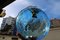 Lampada a sospensione in vetro di Murano blu e ottone di Venini, anni '50, Immagine 8