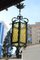 Lantern Hanging Light in Green Metal & Yellow Murano Glass, Italy, 1950s 3