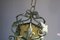 Lampe à Suspension Lanterne en Métal Vert et Verre de Murano Jaune, Italie, 1950s 5