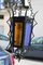 Small Italian Lantern Hanging Light in Wrought Iron and Colored Glass, 1940s, Image 3