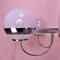 Vintage Space Age Chandelier with Chromed Metal Structure and White Shaded Glass Spheres, 1970s 3