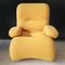 Vintage Space Age Yellow Fabric Lounge Chair in the style of Joe Colombo, 1970s 4