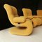 Vintage Space Age Yellow Fabric Lounge Chair in the style of Joe Colombo, 1970s 6