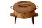 Brass Model 1310ch Pot with Lid and Teak Stand by Jens Quistgaard for Dansk Design, 1950s, Set of 3 2