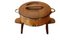 Brass Model 1310ch Pot with Lid and Teak Stand by Jens Quistgaard for Dansk Design, 1950s, Set of 3, Image 2